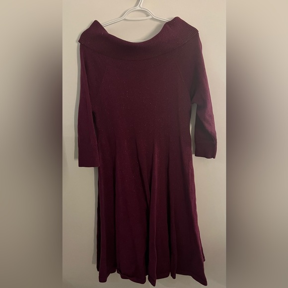 Off the shoulder purple with shimmer dress from torrid - Picture 1 of 6